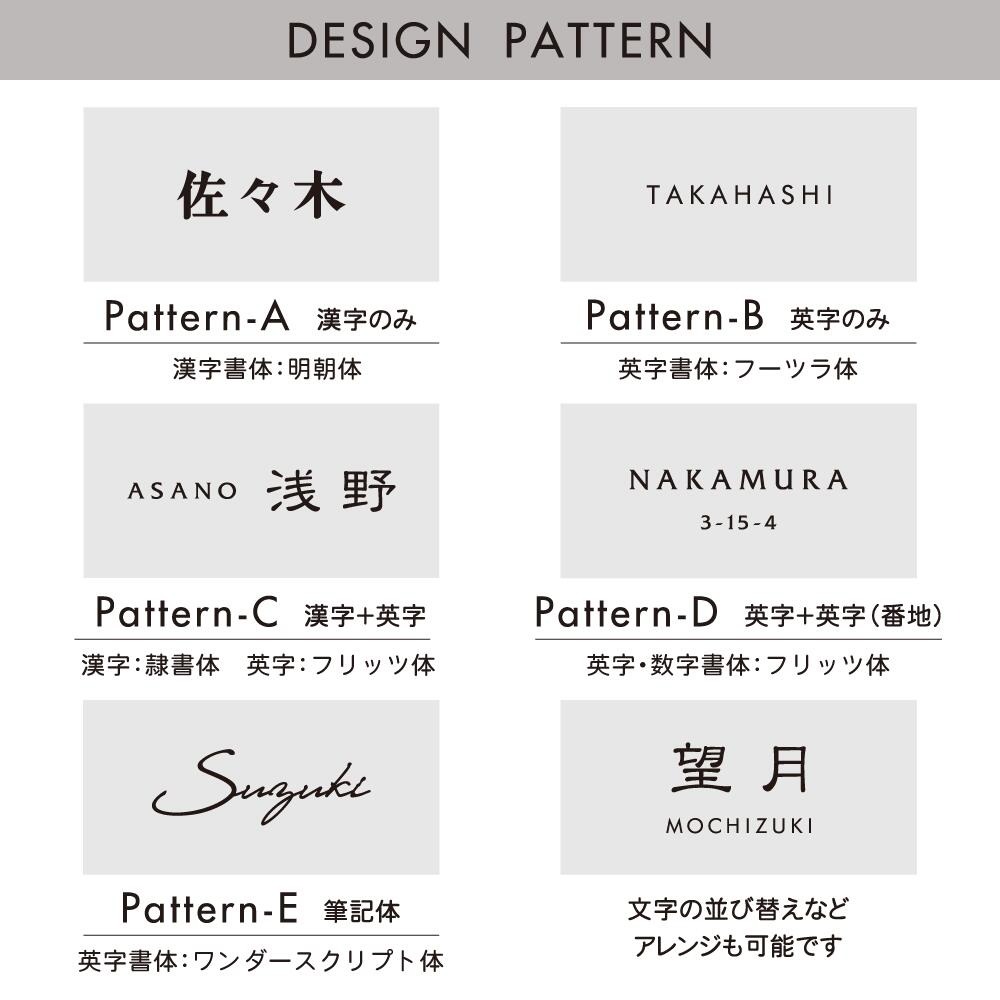 タイル表札 長方形 戸建て用 機能門柱用 美濃焼 ミノコ MIN W147×H72mm