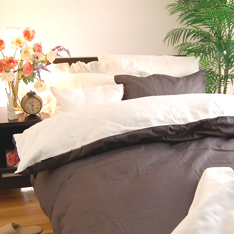 無添加 3重ガーゼ掛け布団カバー 190×210 ムーングレー 無添加 3重