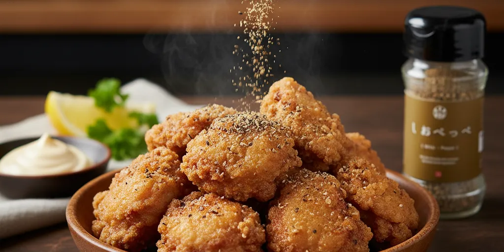 揚げ物に仕上げの一振り