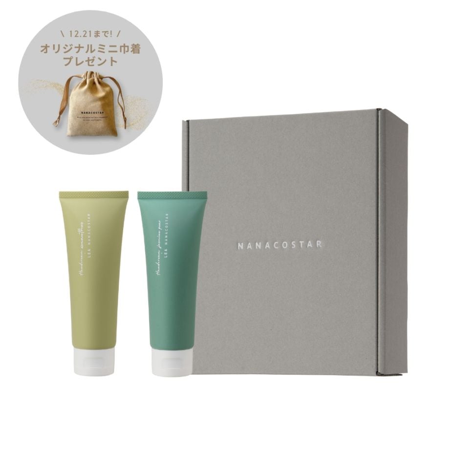 LEA ハンドクリーム2本(ジャスミンペア・キンモクセイ) ギフトボックスセット ミニ巾着付き