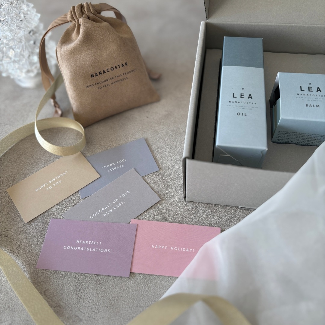 LEA ハンドクリーム2本(ジャスミンペア・キンモクセイ) ギフトボックスセット ミニ巾着付き