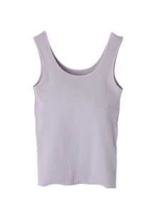 【残りわずか】スパンリブカップ付きタンクトップ　ラベンダー