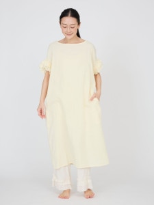 カラーガーゼローズマリーロングドレス イエロー　