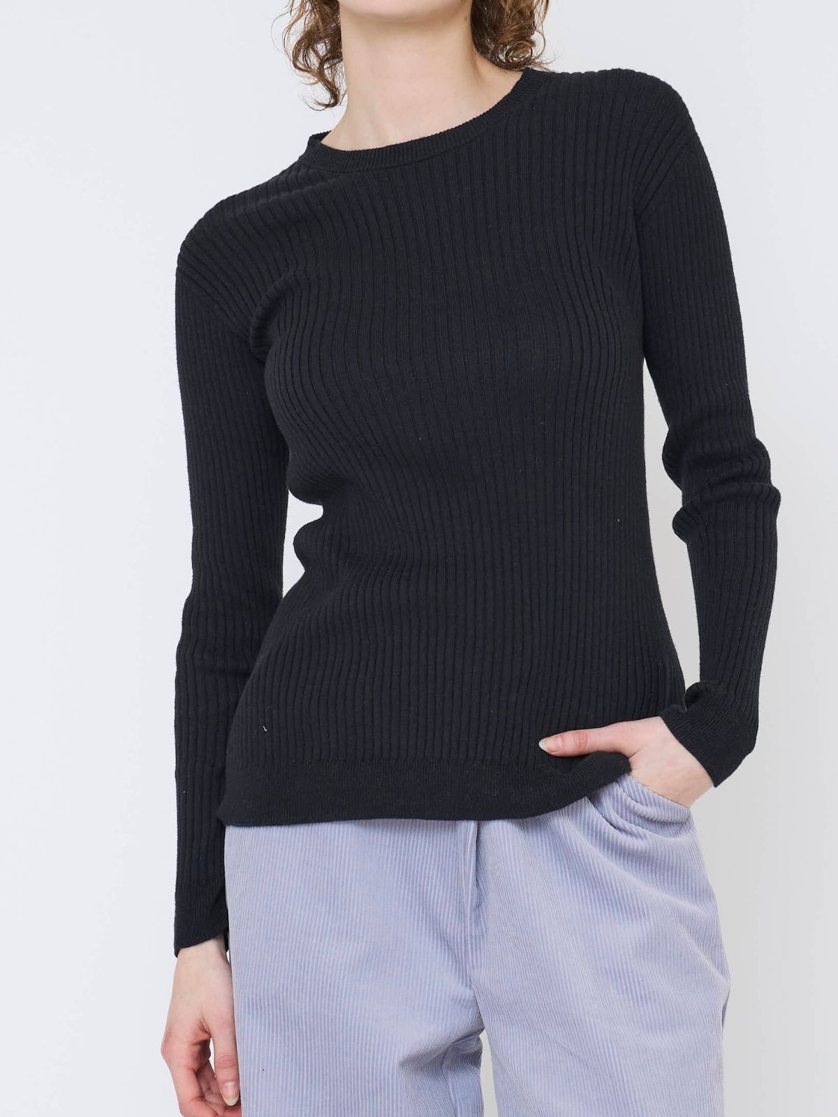 シリーズ商品2点以上で10%OFF】コットンエアリーリブクルーネック