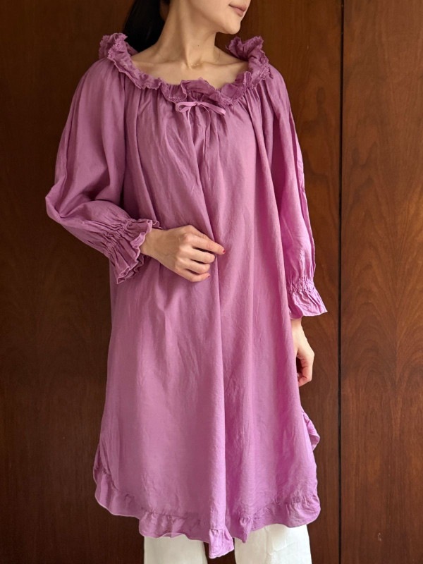 画像：【受注生産】草木染めチェリーブロッサムドレス（コチニール染め）