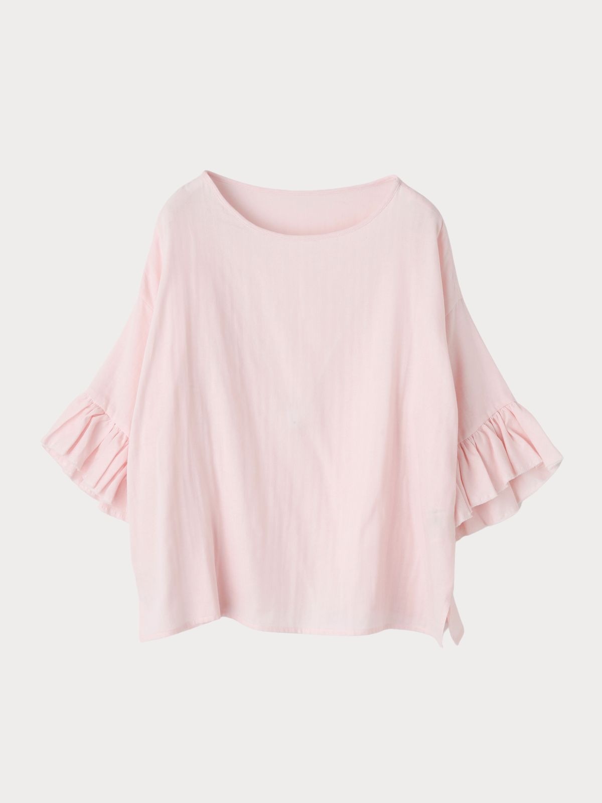 【残りわずか】カラーガーゼローズマリートップス ライトピンク