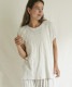 【残りわずか】ファインニットツイストTシャツ　ライトグレー