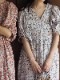 【選べる着丈】リバティレッドフラワーパフスリーブワンピース(123cm/130cm)