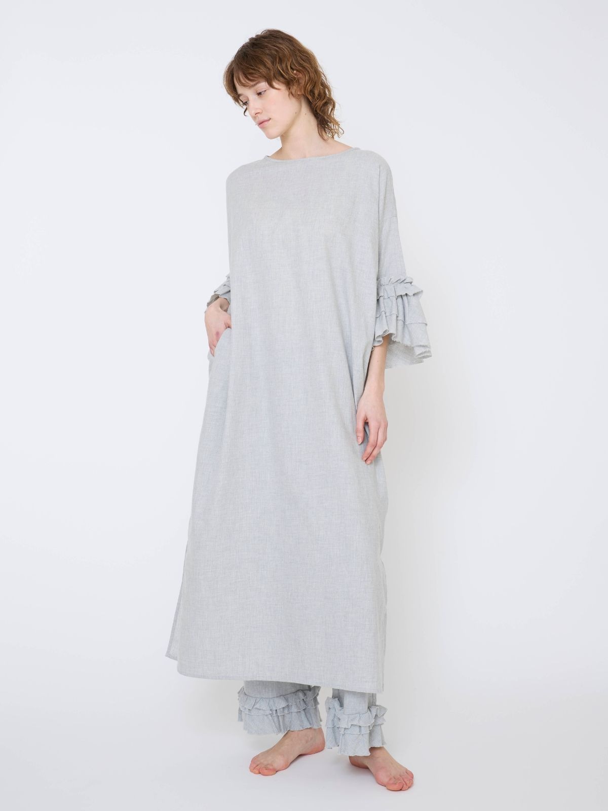 ローズマリーフリルパンツ グレー