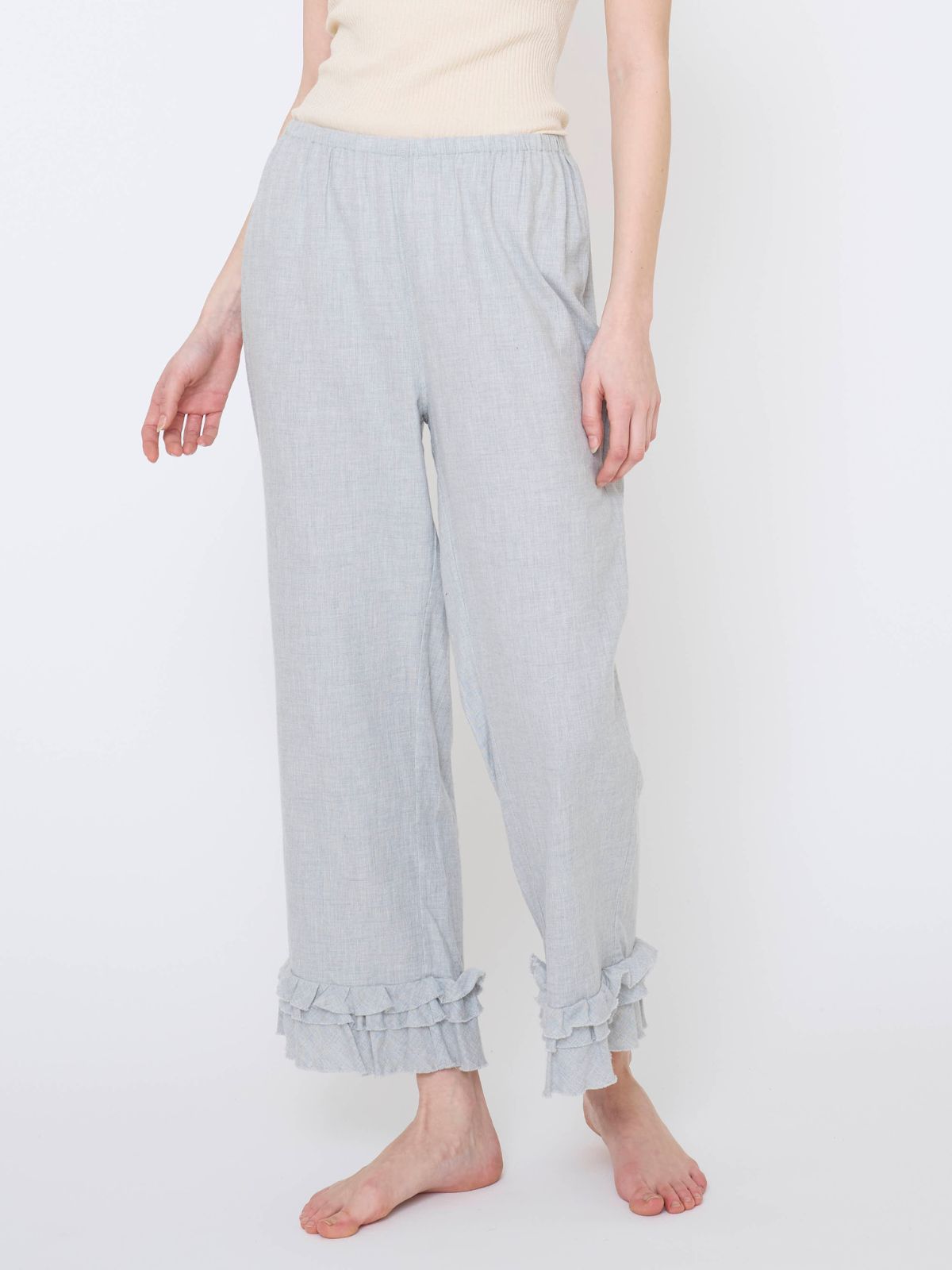 ローズマリーフリルパンツ グレー