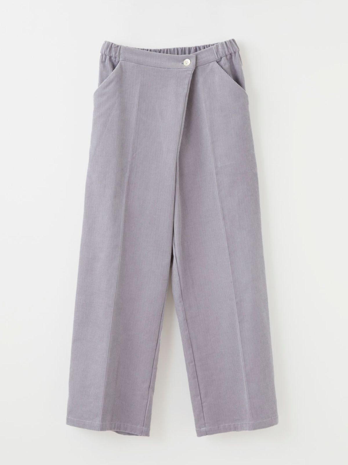 【残りわずか】コーデュロイタックワイドパンツ　ライトパープル