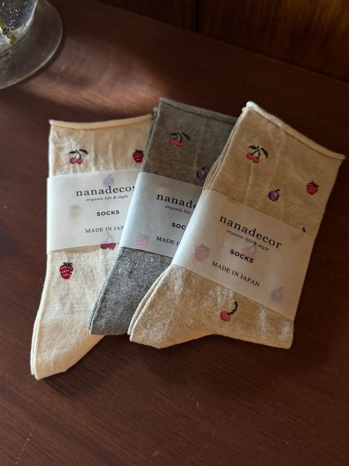 定番｜フルーツソックス（ナチュラル/ベージュ/グレー）