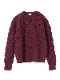 【残りわずか】イタリア編み柄ニットプルオーバー ボルドー