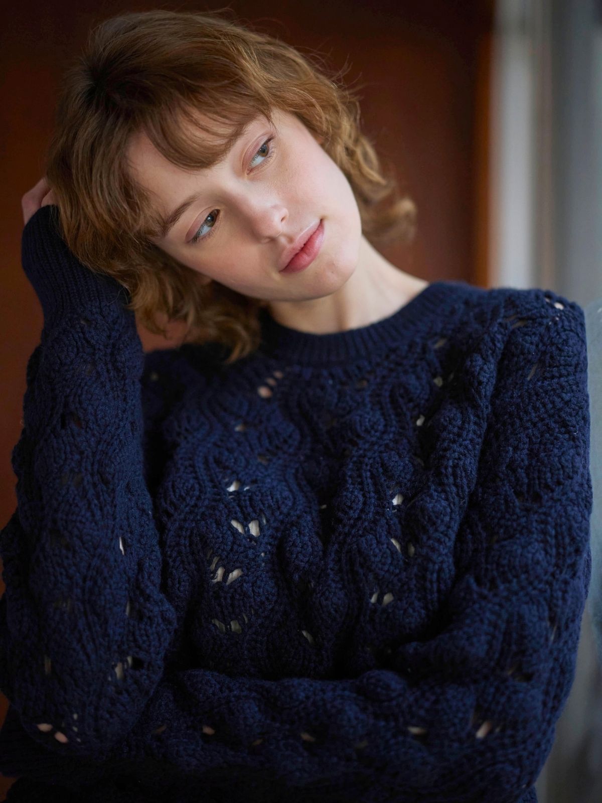 MOU merinowool L 紺(少し薄手)イタリア製　その他 MOU merinowool L 紺(少し薄手)イタリア製