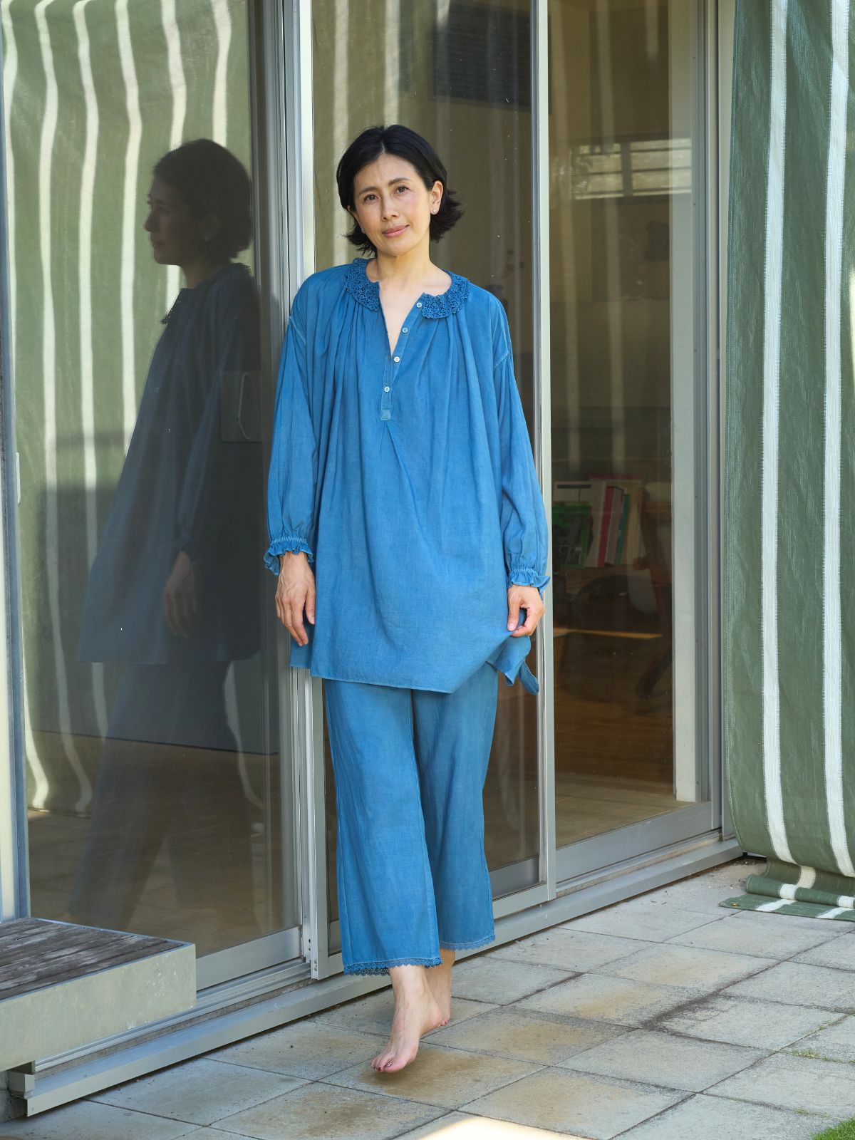 徳島県の天然藍染め】チェリーブロッサムパンツ | すべての商品