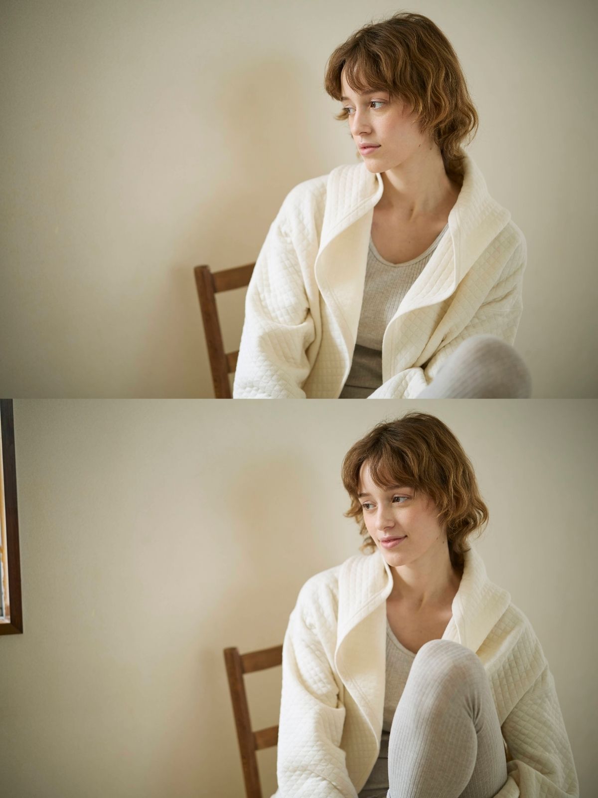 NEW｜キルティングフーデットガウンコート