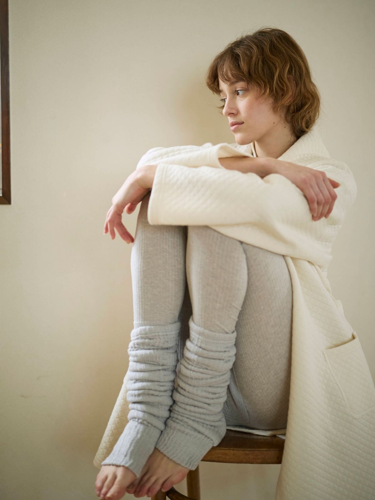 NEW｜キルティングフーデットガウンコート