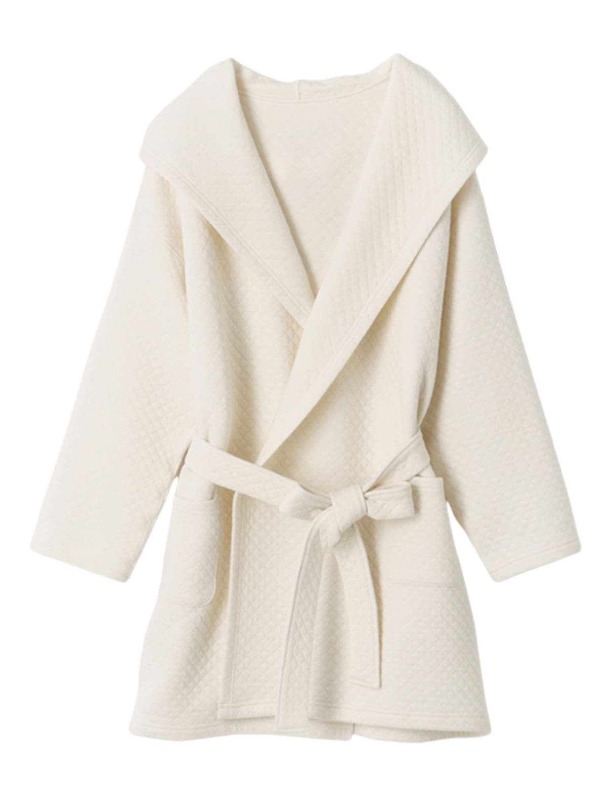 NEW｜キルティングフーデットガウンコート