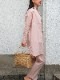 ブロードシャンブレーフリルシャツ ピンク