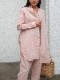 ブロードシャンブレーフリルシャツ ピンク