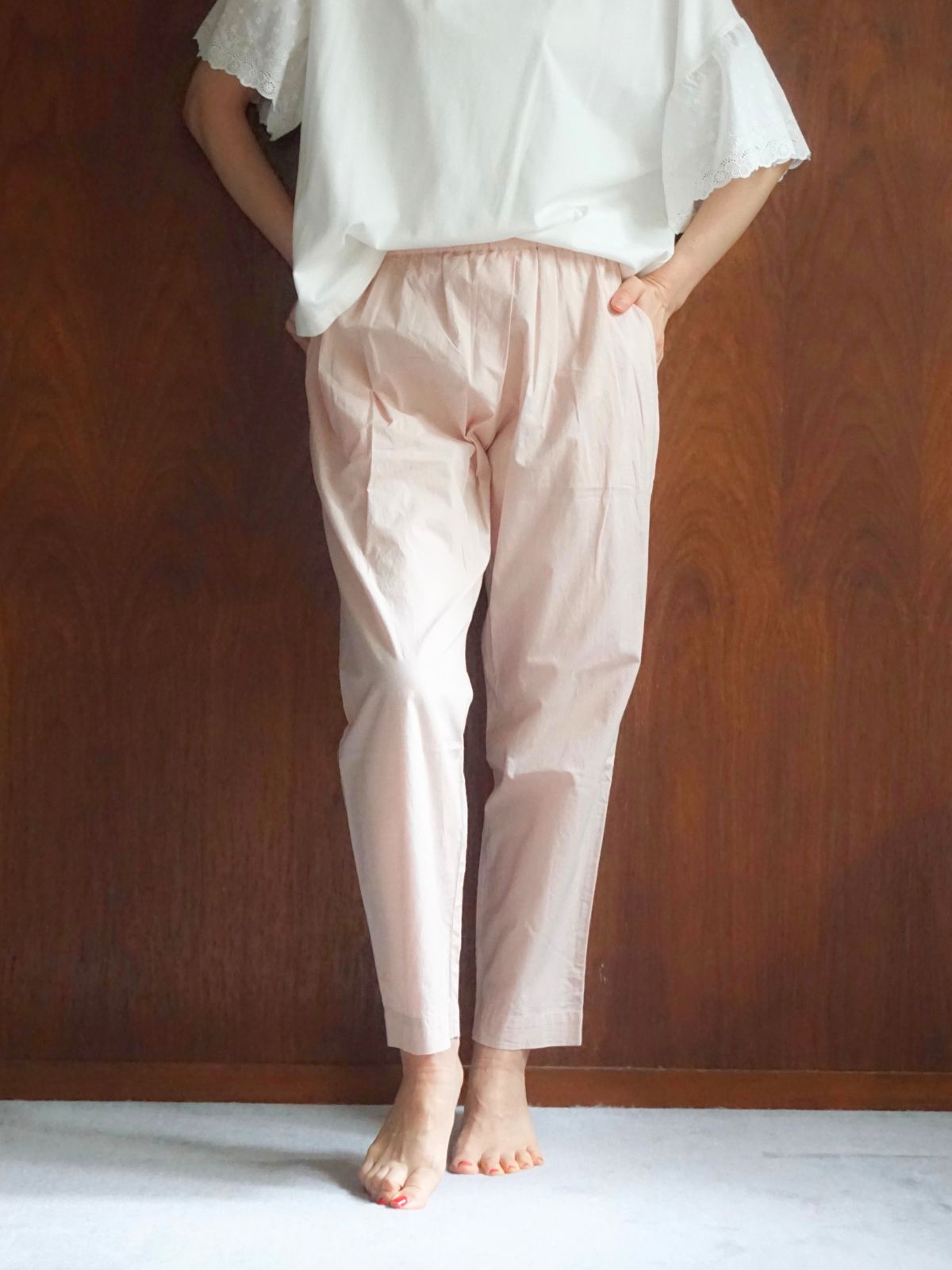 残りわずか】ブロードシャンブレータックパンツ ピンク | すべての商品