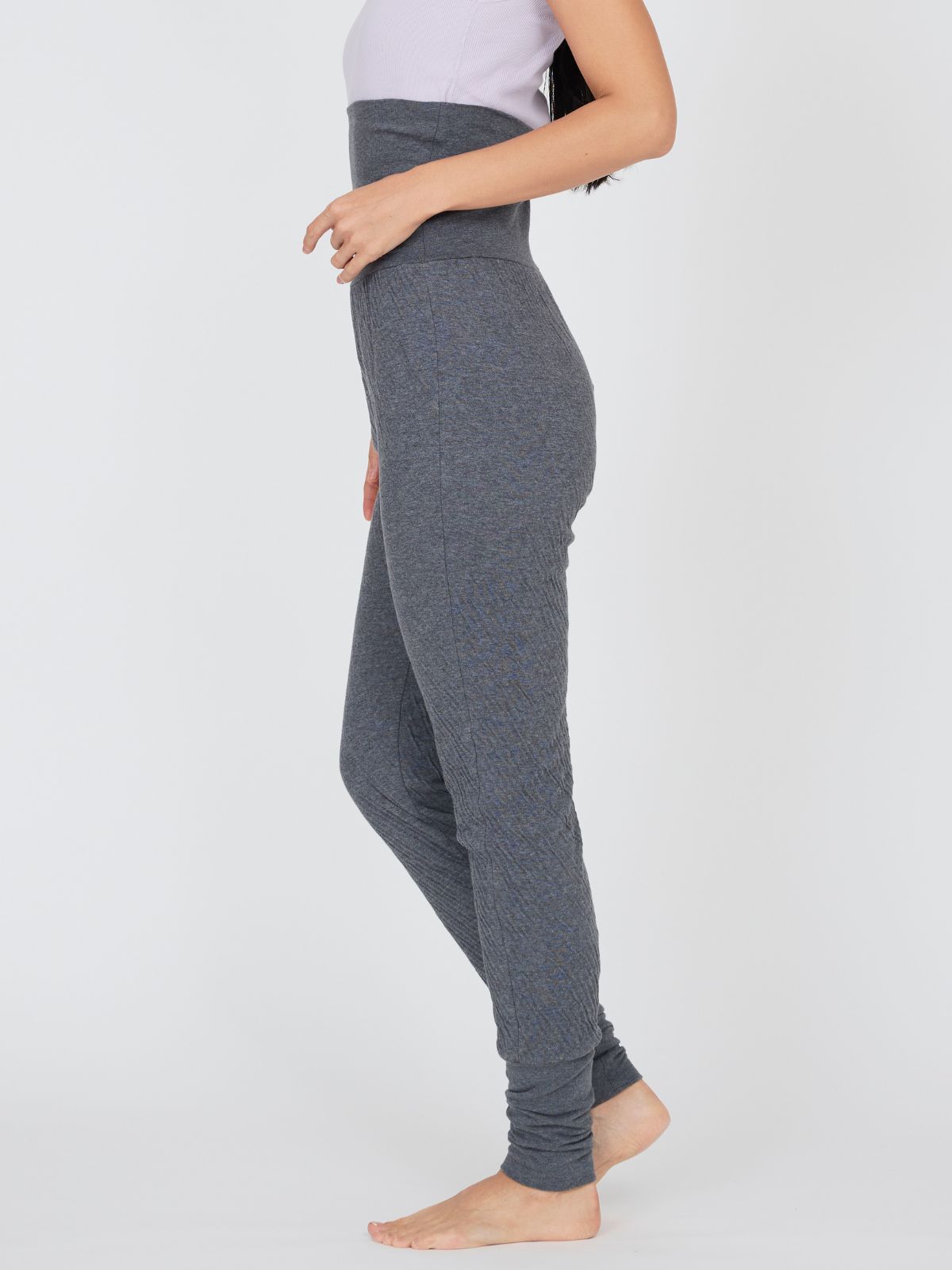 【再入荷】リラックスコットン腹巻レッグパンツ　チャコールグレー