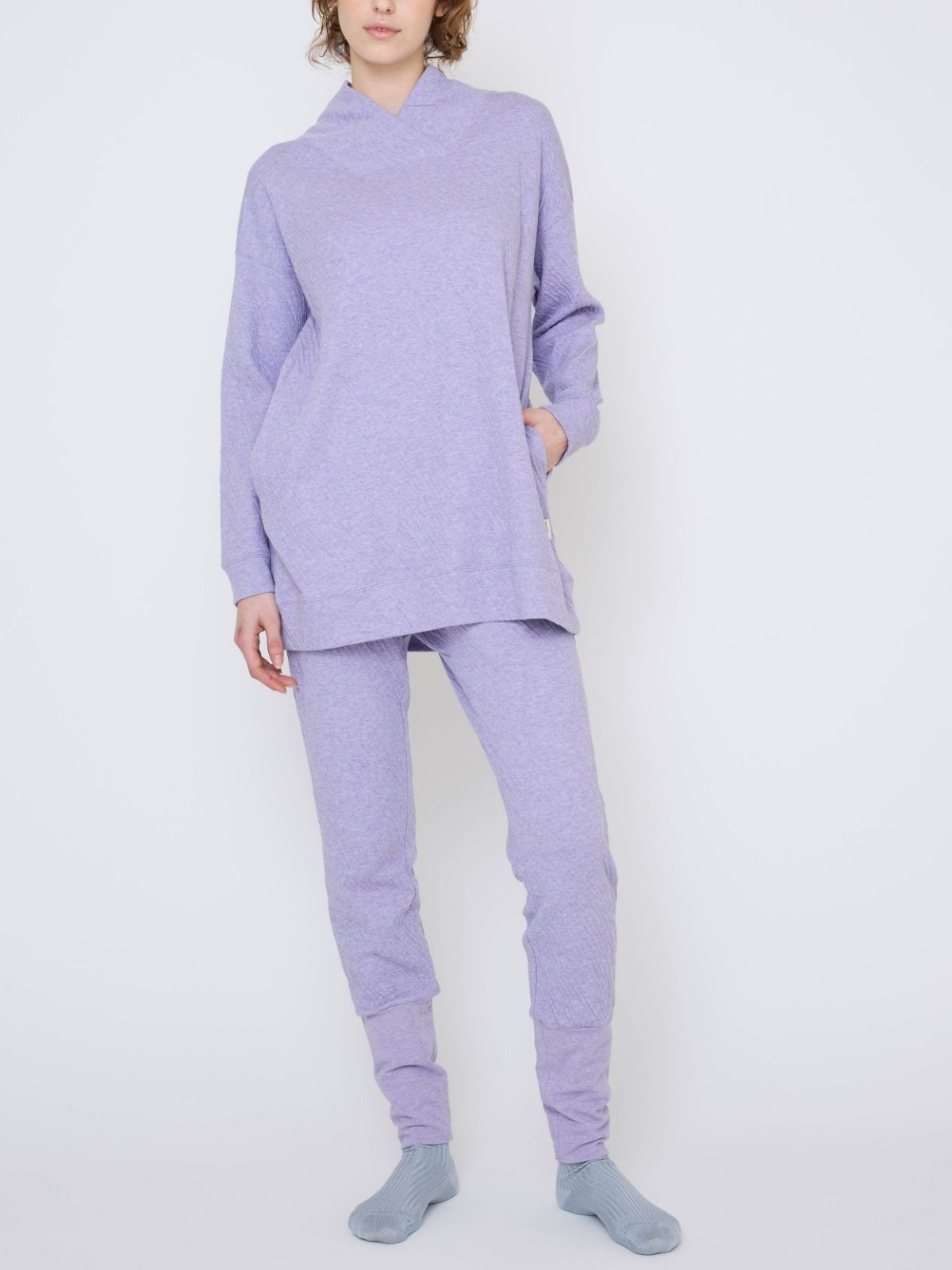 【再入荷｜4月上旬お届け】リラックスコットン腹巻レッグパンツ パープル