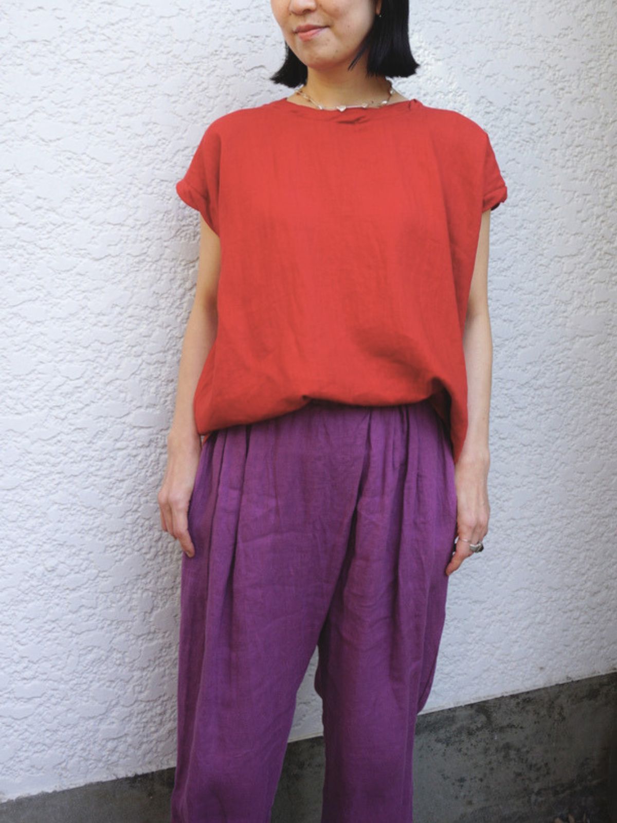 NEW｜リネンタックパンツ（レッド/パープル） | すべての商品 | 美しく