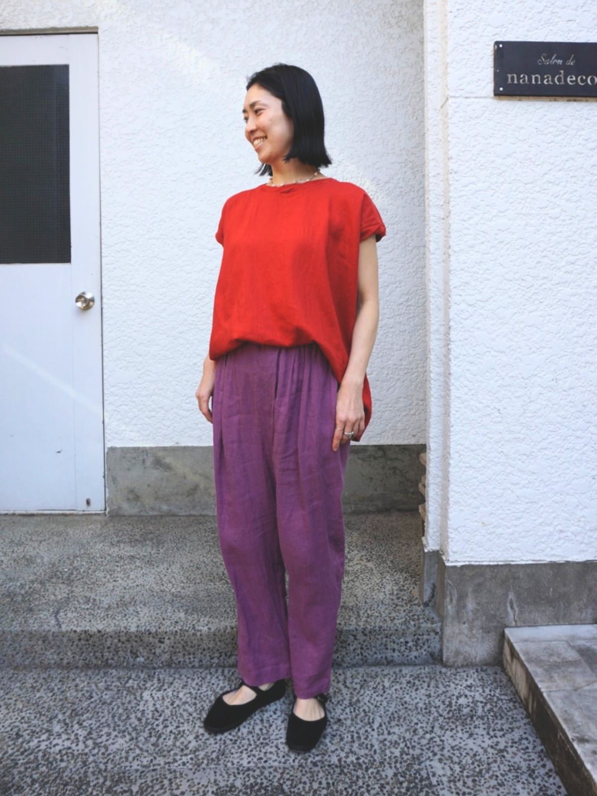 NEW｜リネンタックパンツ（レッド/パープル） | すべての商品 | 美しく