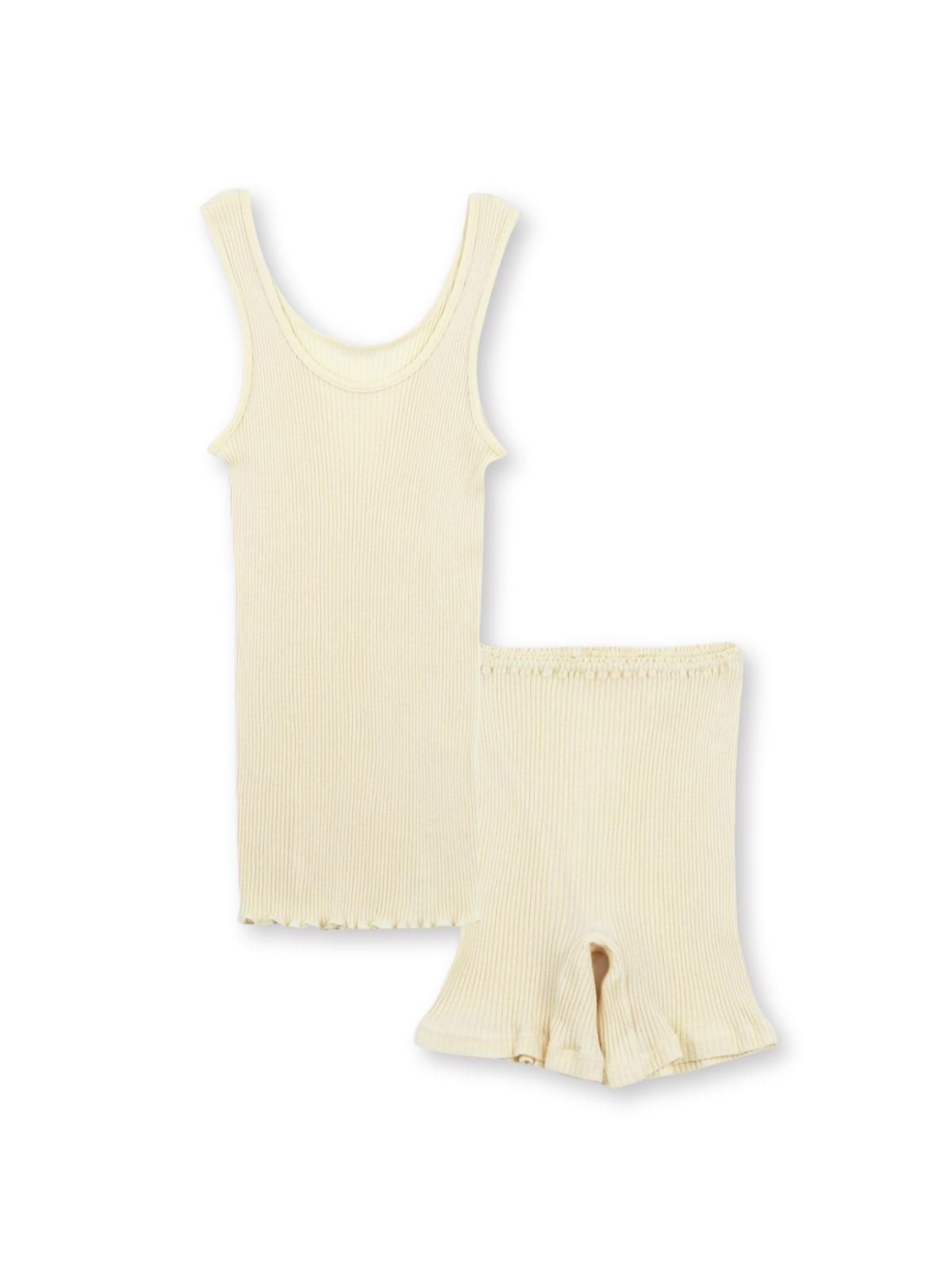 【オンライン限定 ファーストセット】ナナリブタンクトップ＆ミニパンツ（ナチュラル/グレー/ピンク）