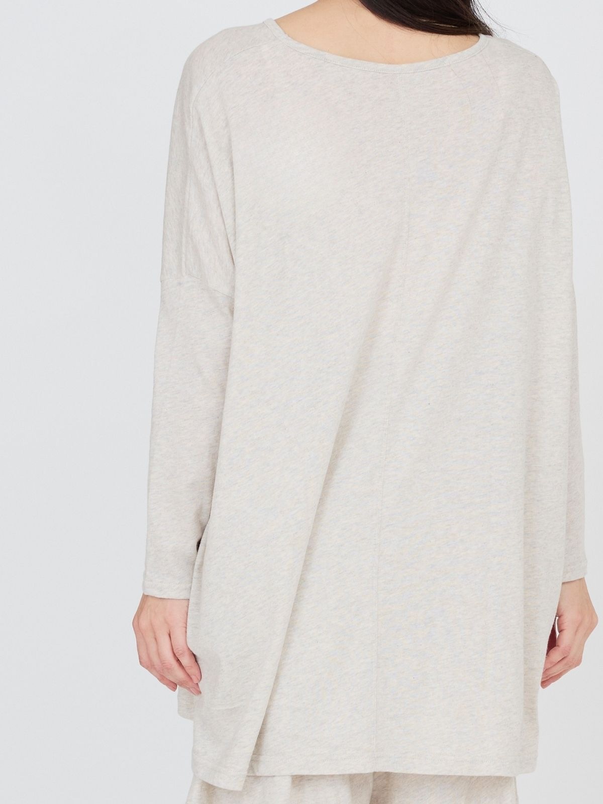 ファインニットワイドトップス　ライトグレー