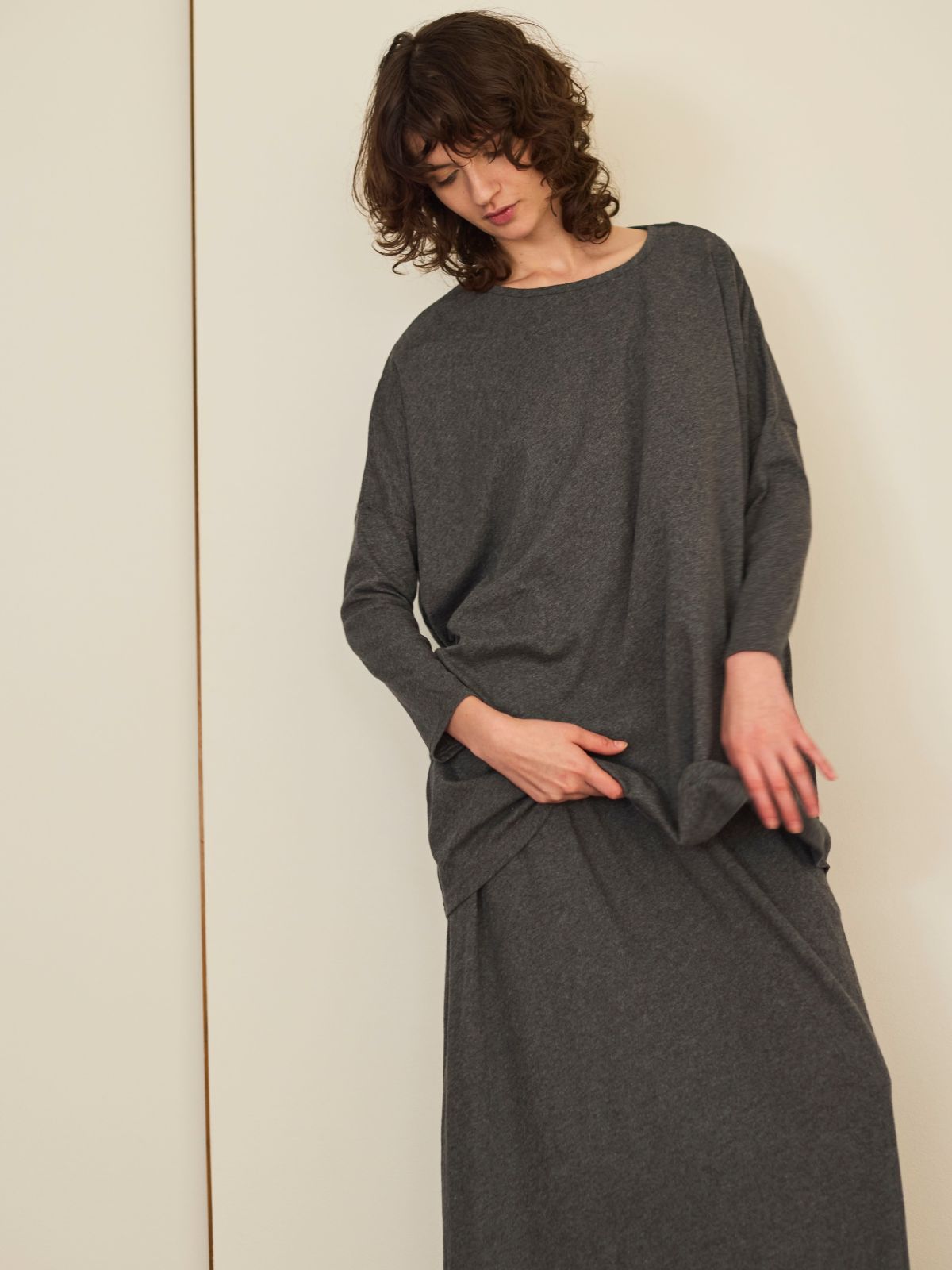 高品質カシミヤ90％しっとり着心地抜群ニットロングスカート
