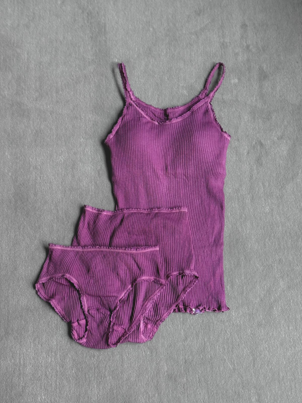 各種残りわずか】草木染めナナリブカップ付きキャミ＆ショーツ※種類