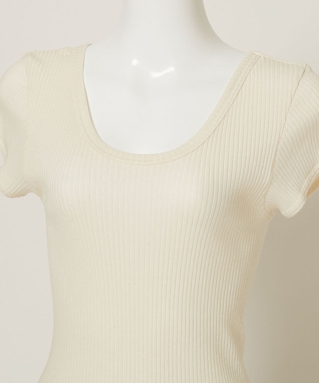 【2月下旬お届け予定】ナナリブショートスリーブTシャツ　ナチュラル