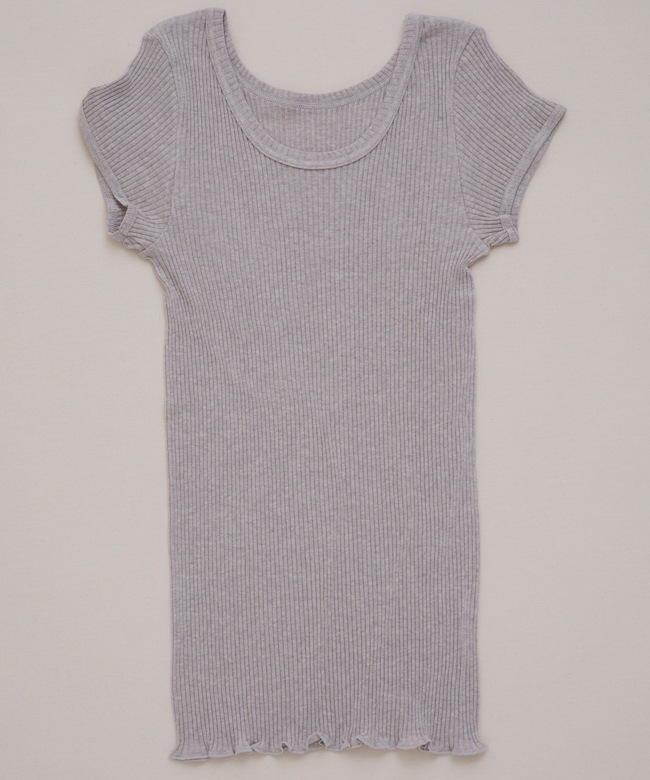 ナナリブショートスリーブTシャツ　グレー