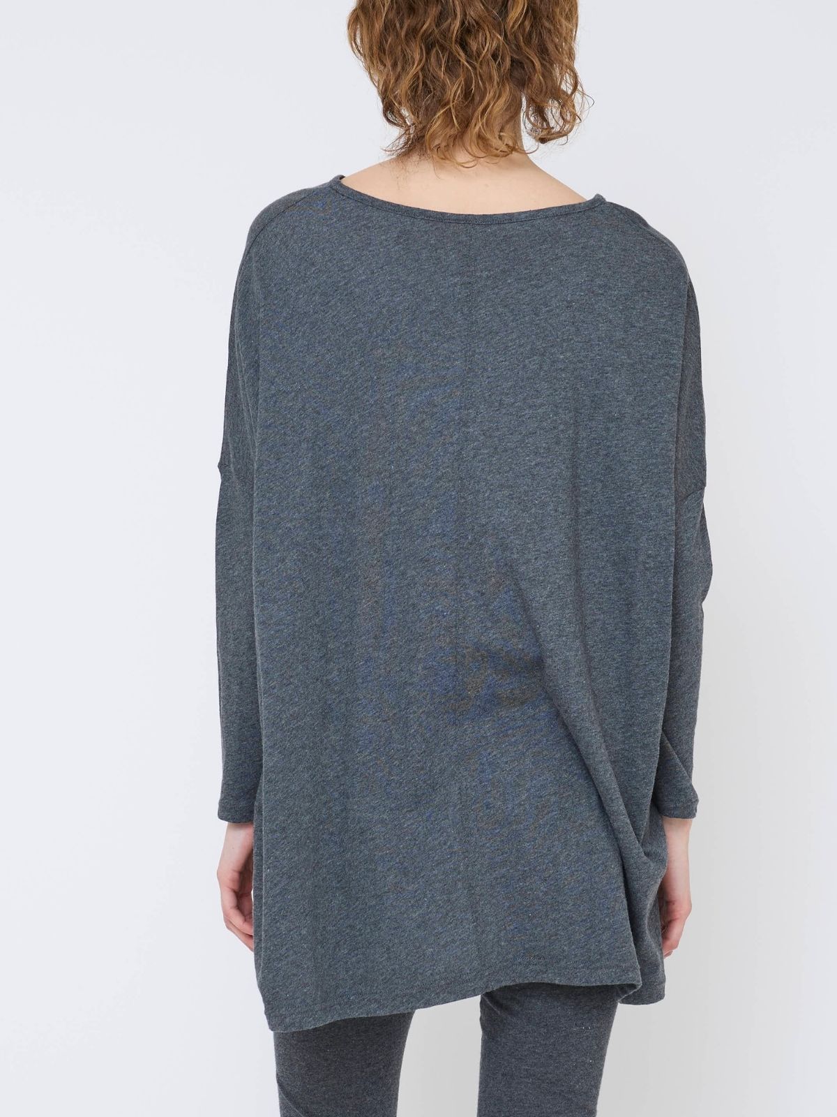 ファインニットワイドトップス＆レギンスセット ライトグレー