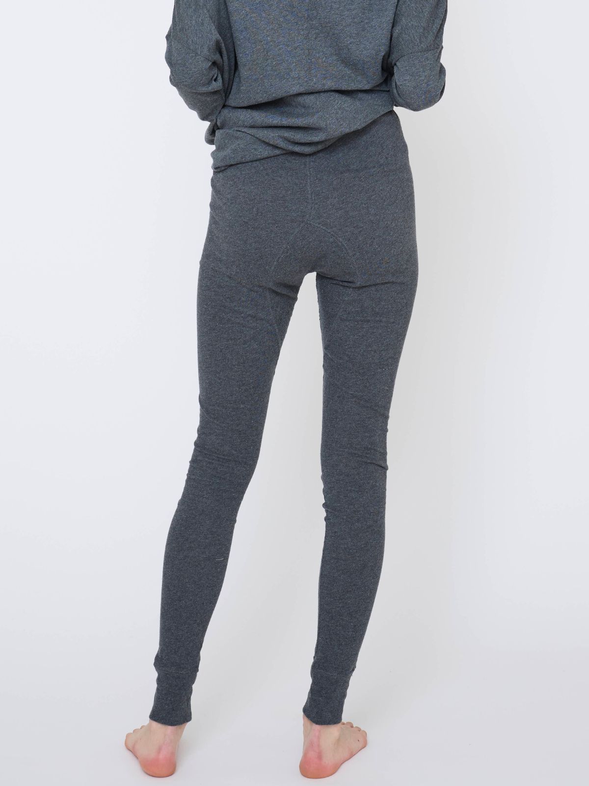 ファインニットワイドトップス＆レギンスセット ライトグレー