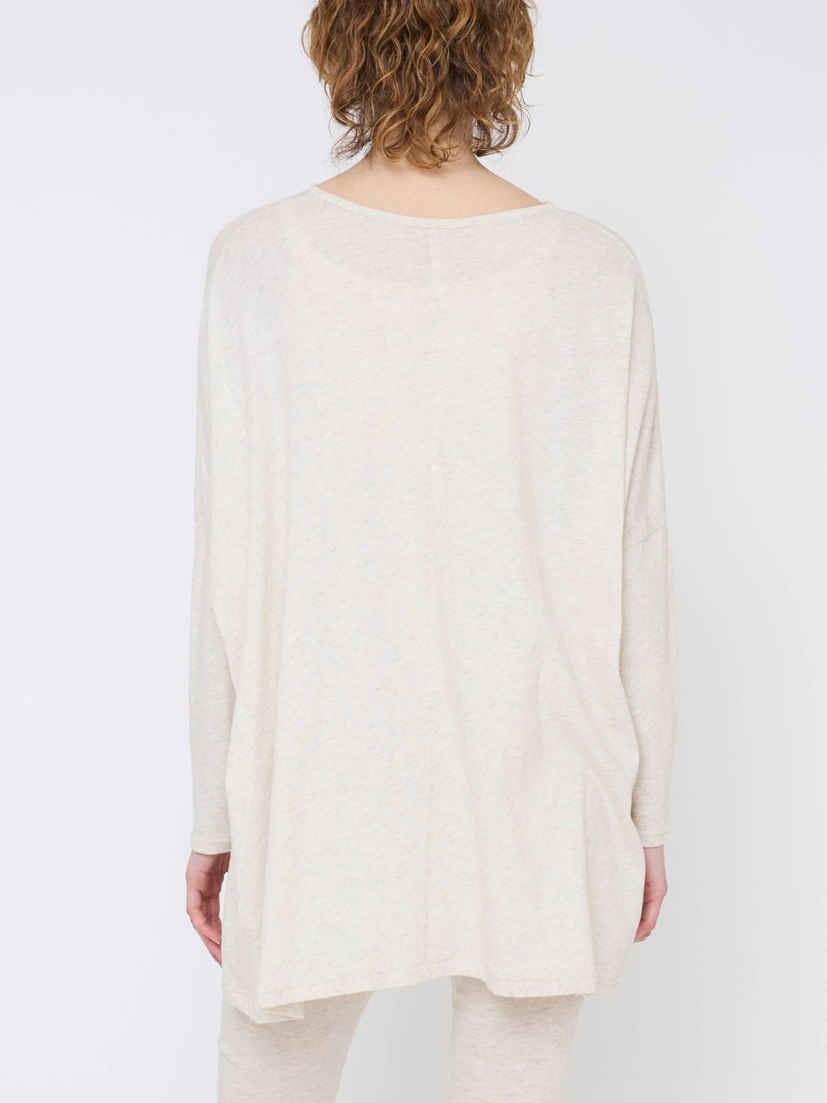 ファインニットワイドトップス＆レギンスセット ライトグレー