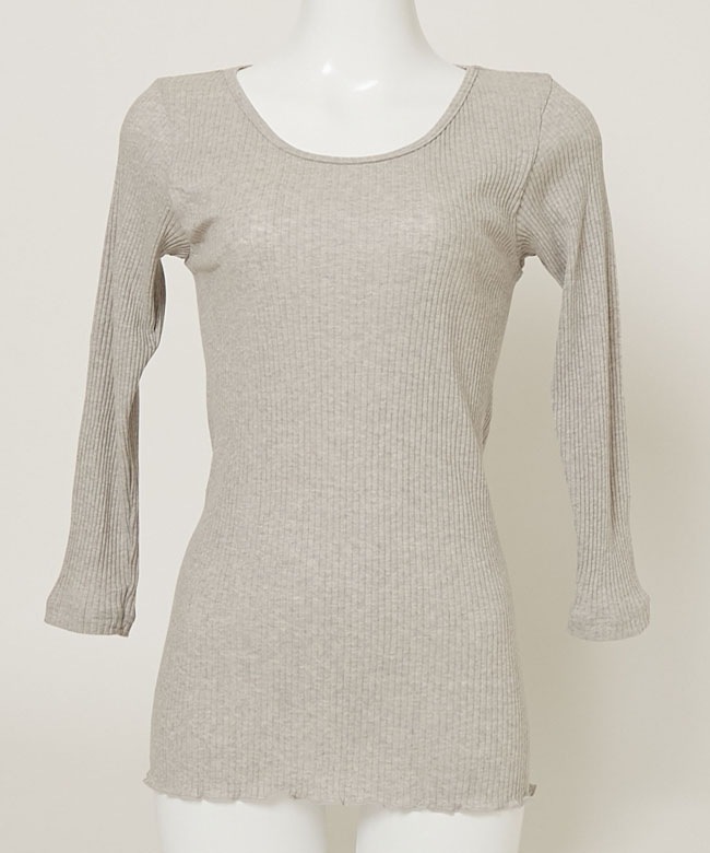 【2月下旬お届け予定】ナナリブロングスリーブＴシャツ　グレー