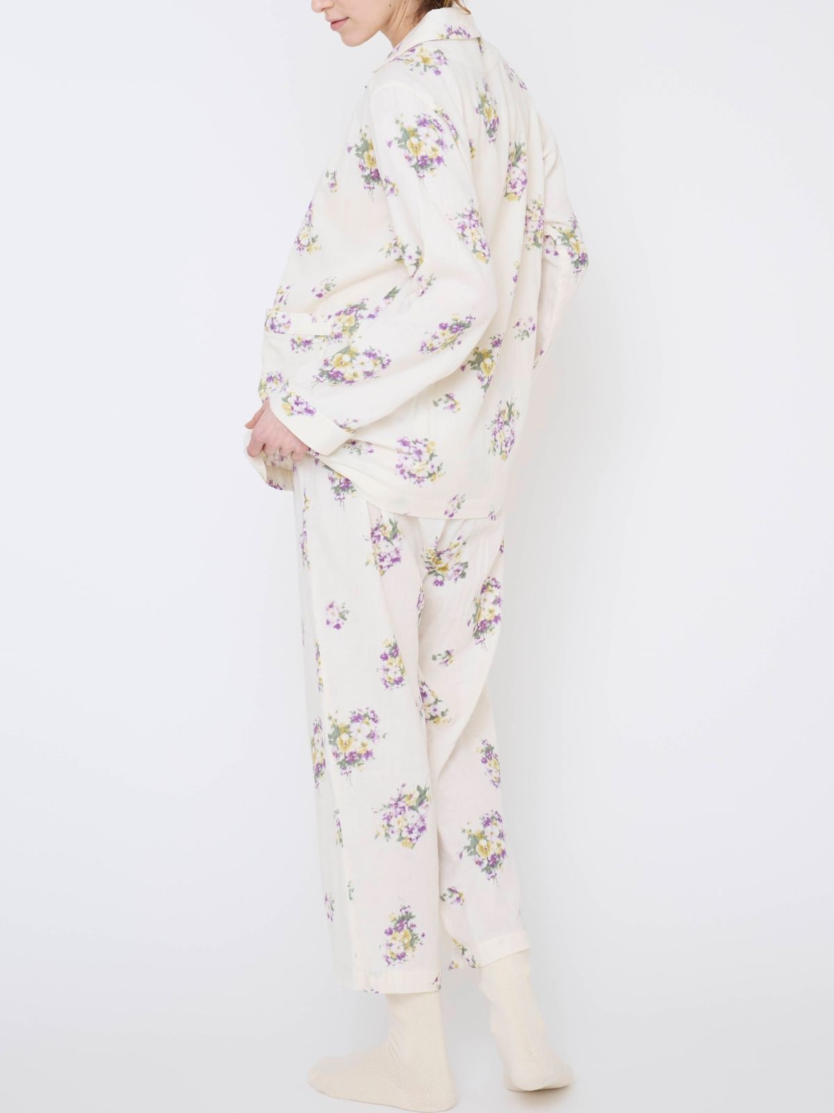 NEW｜プリムローズ襟付きパジャマ上下セット パープル