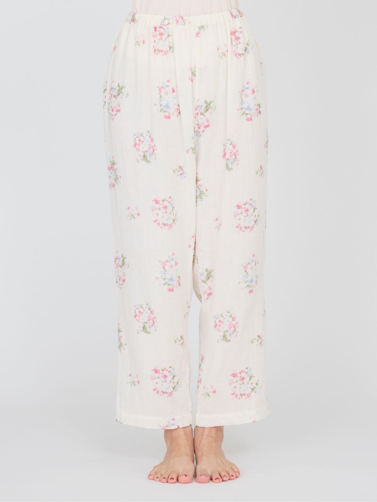 NEW｜プリムローズノーカラーパジャマ上下セット ピンク(M/L)