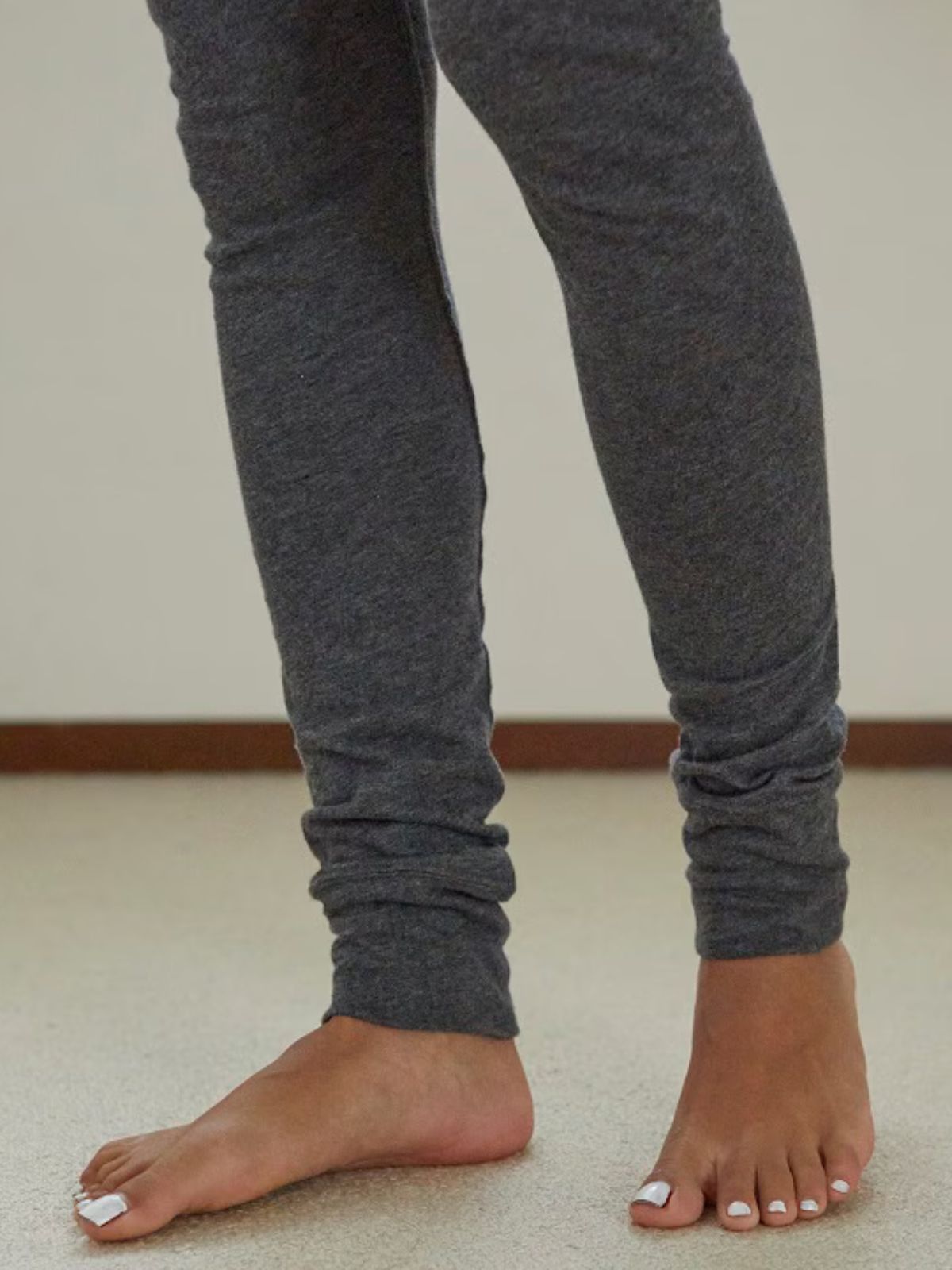 定番｜ファインニットレギンス　チャコールグレー