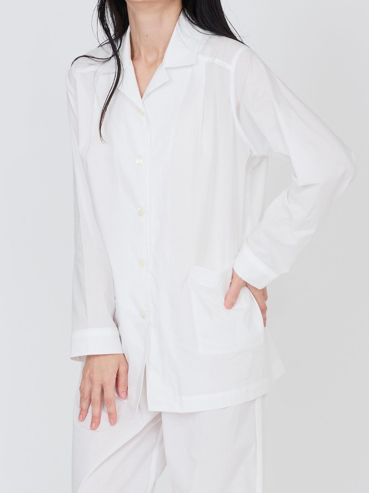 【先行予約】【種から育てた奥出雲のコットン】パジャマ上下セット ブルー｜イニシャル手刺繍カスタム