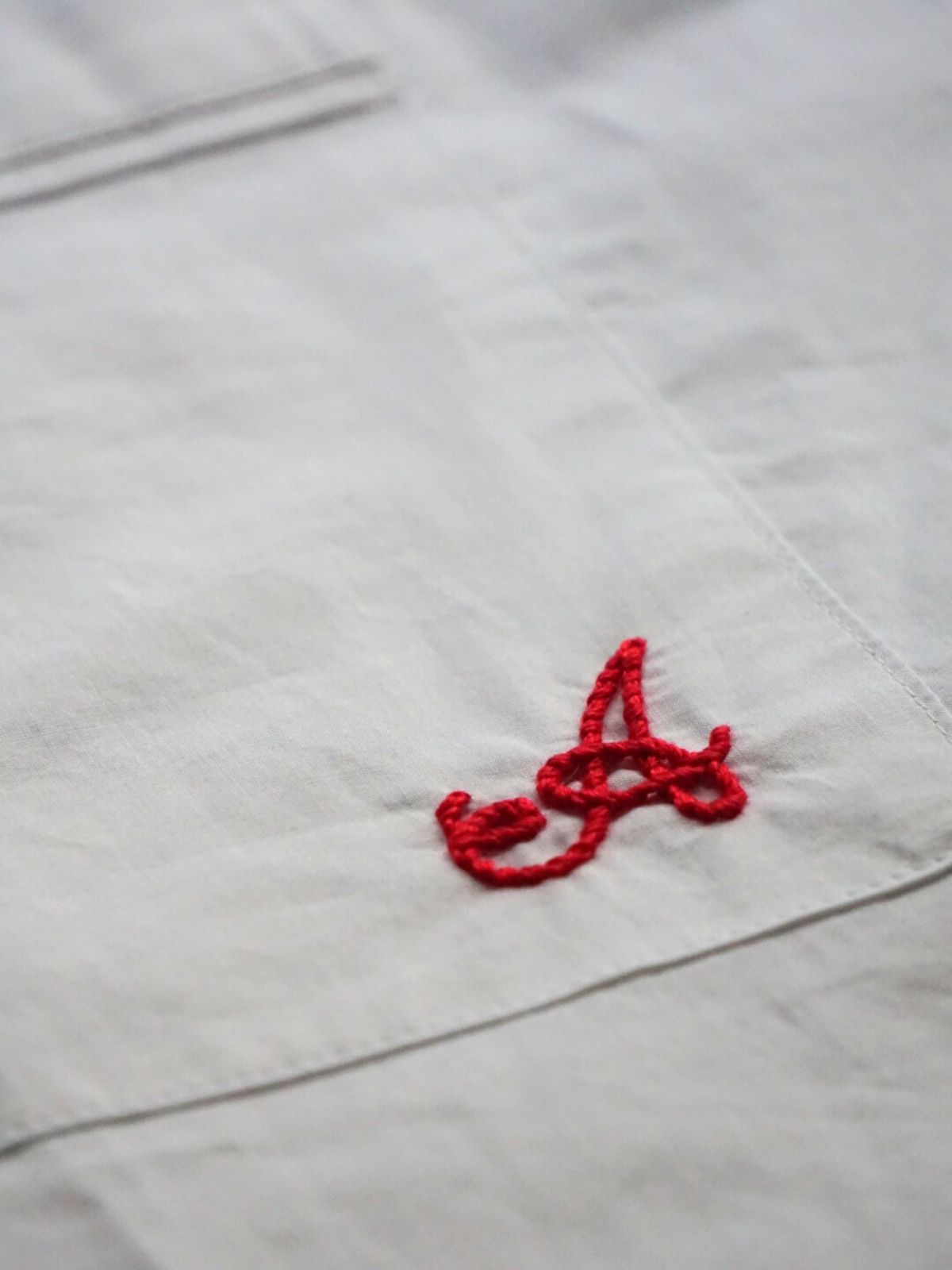 【先行予約】【種から育てた奥出雲のコットン】パジャマ上下セット ブルー｜イニシャル手刺繍カスタム