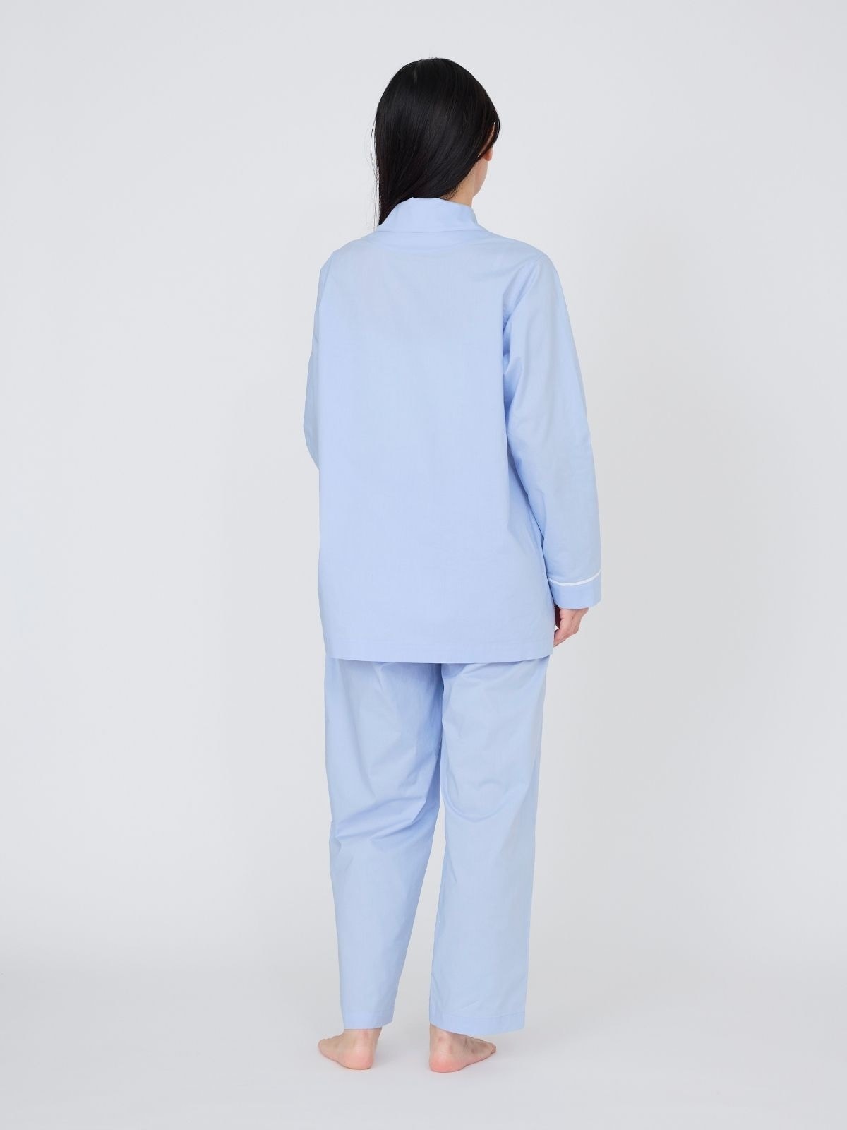 【先行予約】【種から育てた奥出雲のコットン】パジャマ上下セット ホワイト｜イニシャル手刺繍カスタム