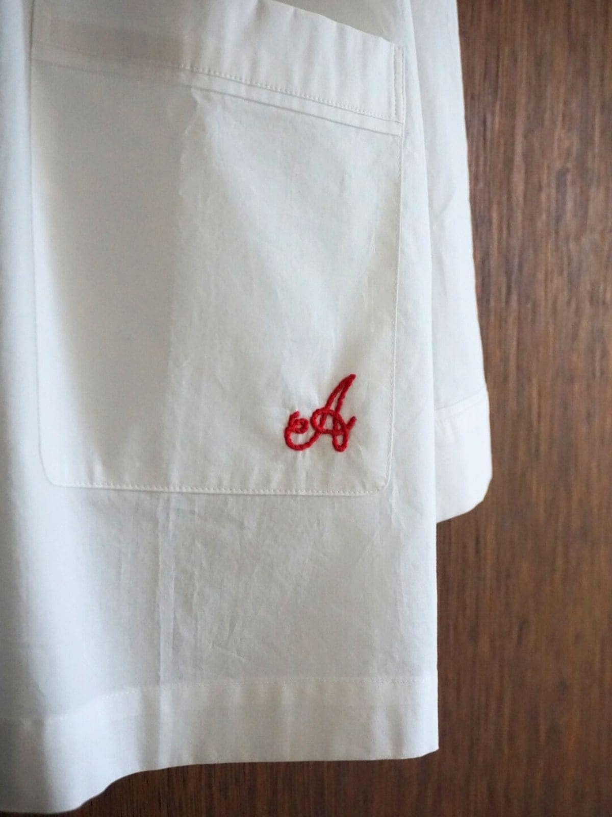 【先行予約】【種から育てた奥出雲のコットン】パジャマ上下セット ホワイト｜イニシャル手刺繍カスタム