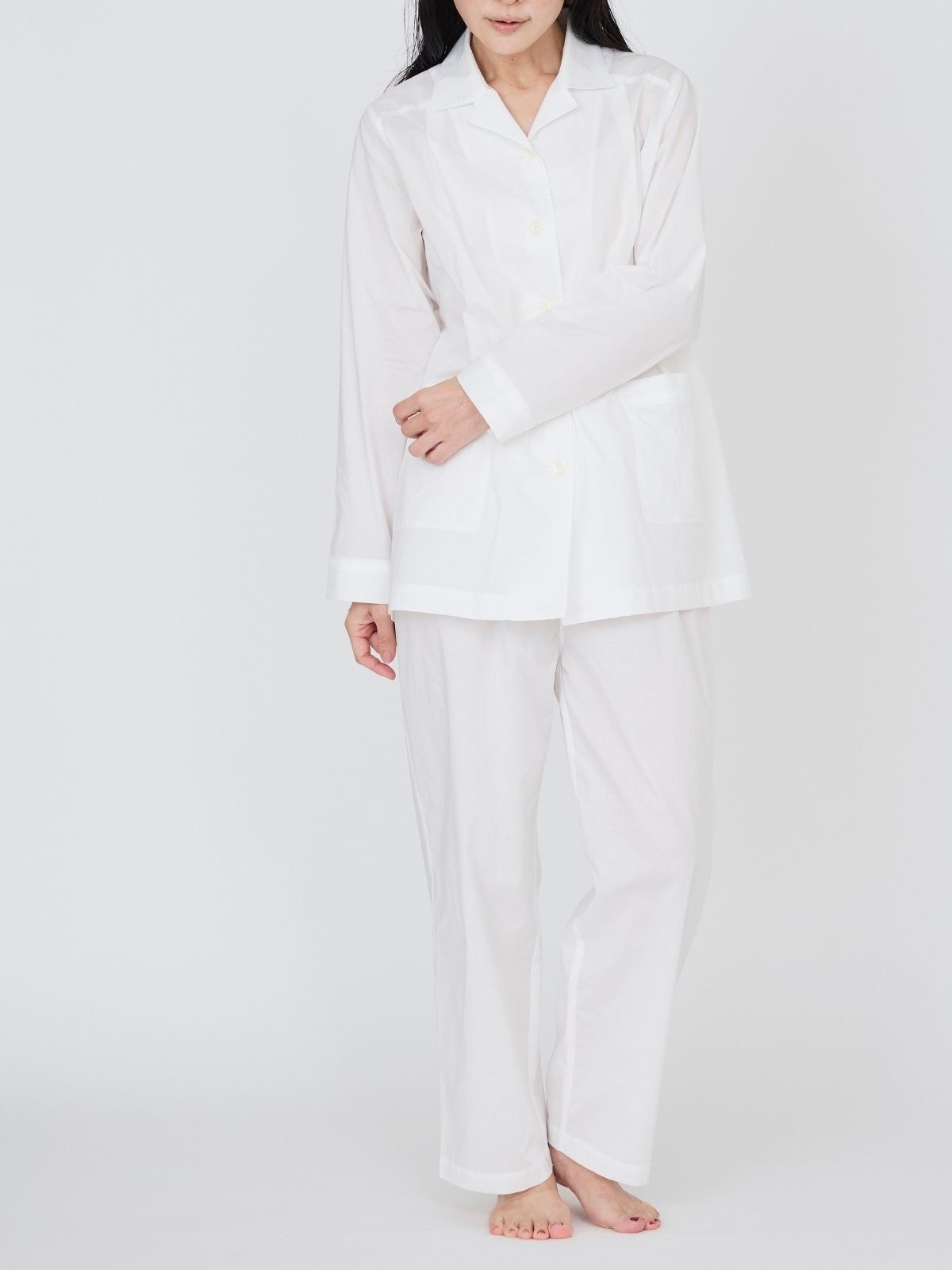 種から育てた奥出雲のコットン】パジャマ上下セット ホワイト