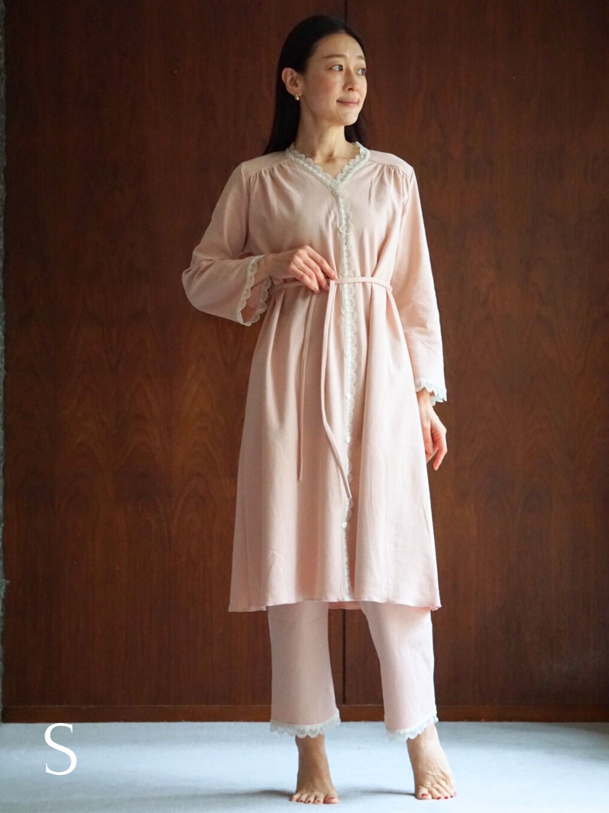 スズランギャザードレス＆パンツセット ナチュラル（S/M/L）