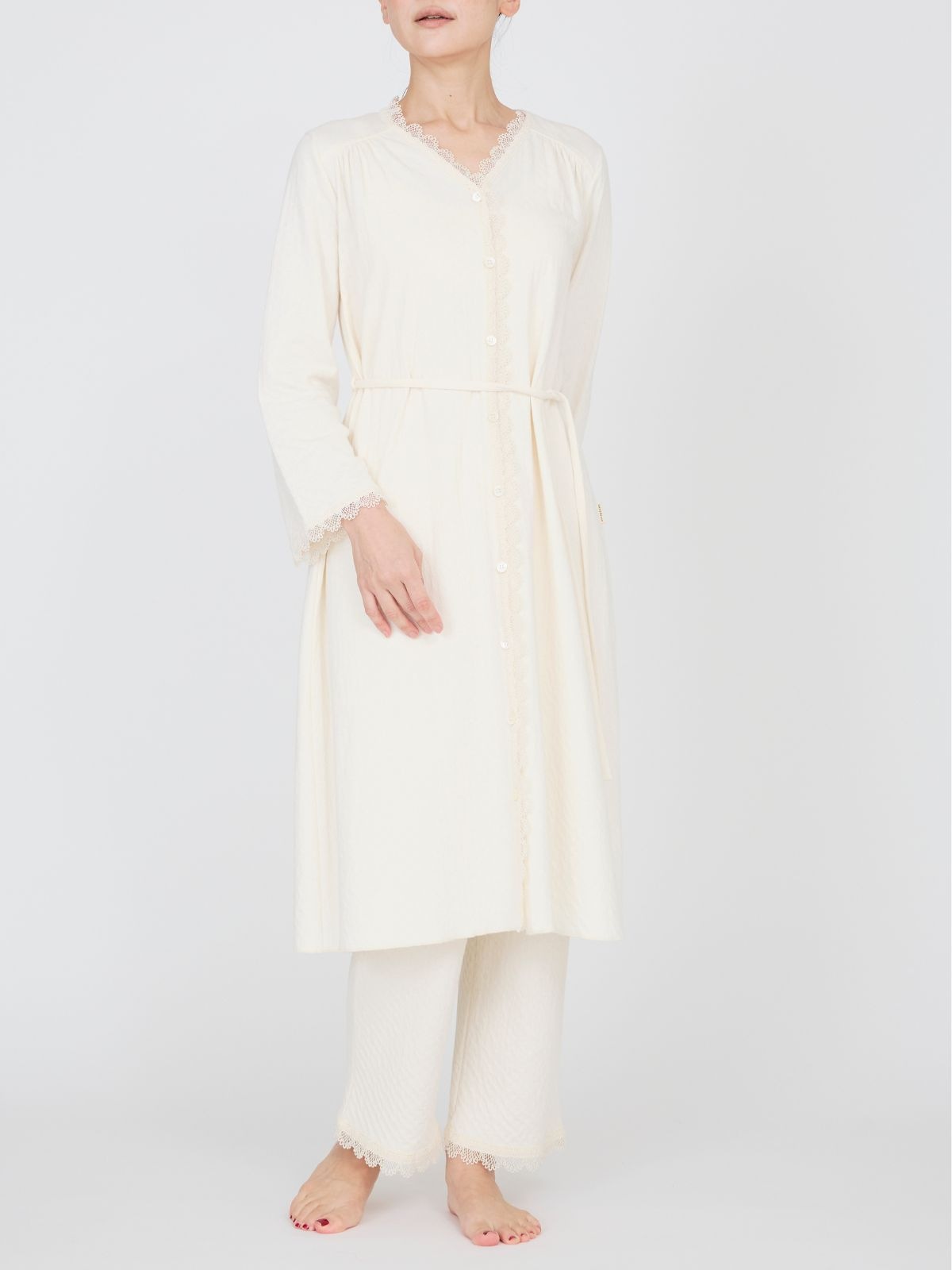 スズランギャザードレス＆パンツセット ナチュラル（S/M/L）