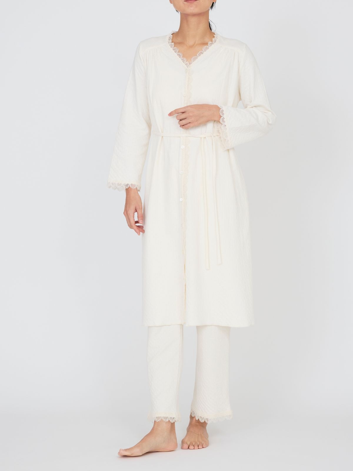 スズランギャザードレス＆パンツセット ナチュラル（S/M/L）